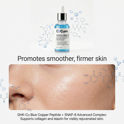 CuCure GHK-Cu SNAP-8 peptide serum packaging