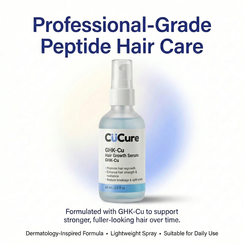 peptide hair growth spray applied to scalp